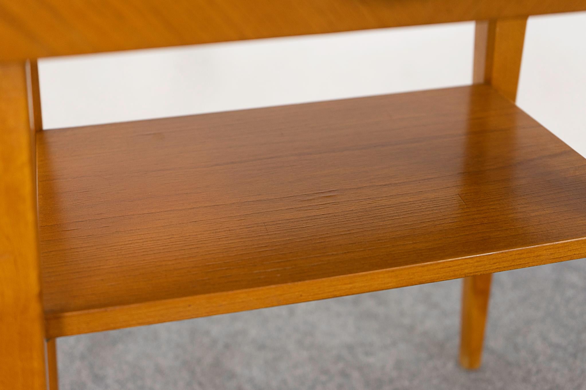Danish Mid-Century Beech Bedside Table In Good Condition For Sale In VANCOUVER, CA