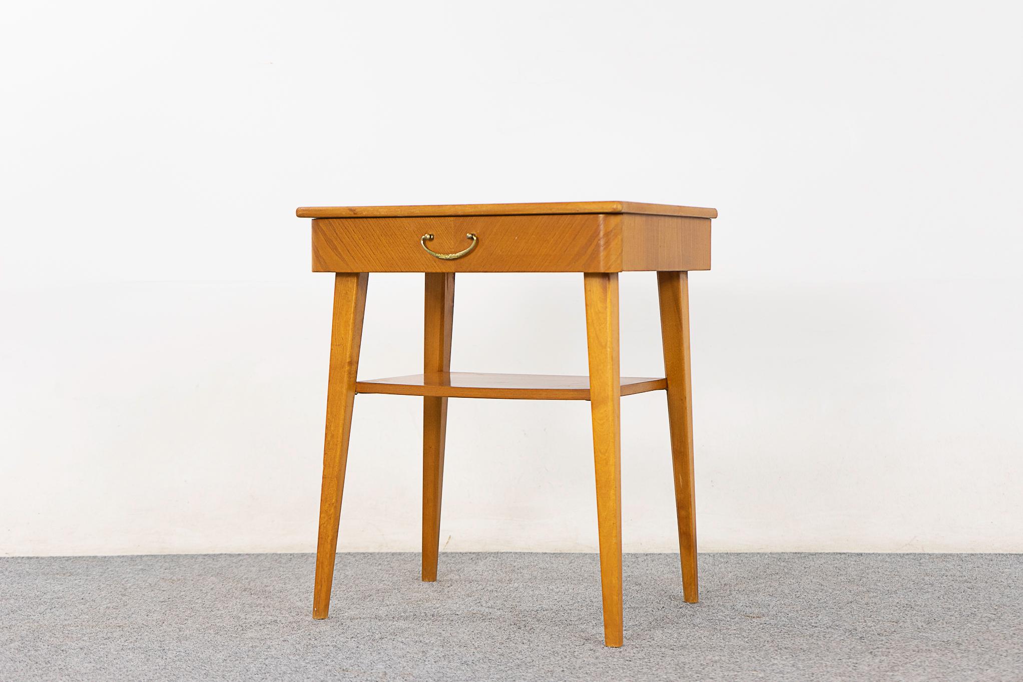 Danish Mid-Century Beech Bedside Table For Sale 2