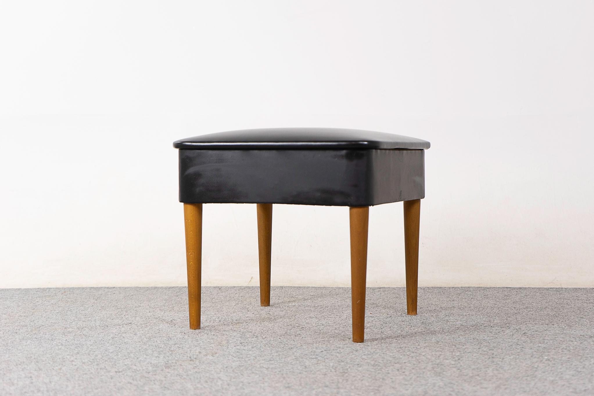 Danish Mid-Century Beech Fliptop Footstool with Storage For Sale 3