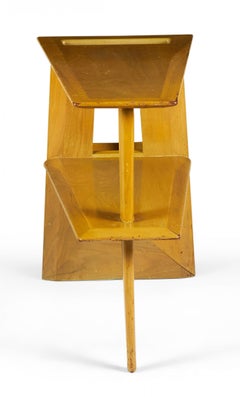 Danish Mid-Century Blond Mahogany Wedge Magazine Table 'Manner of Jens Risom'