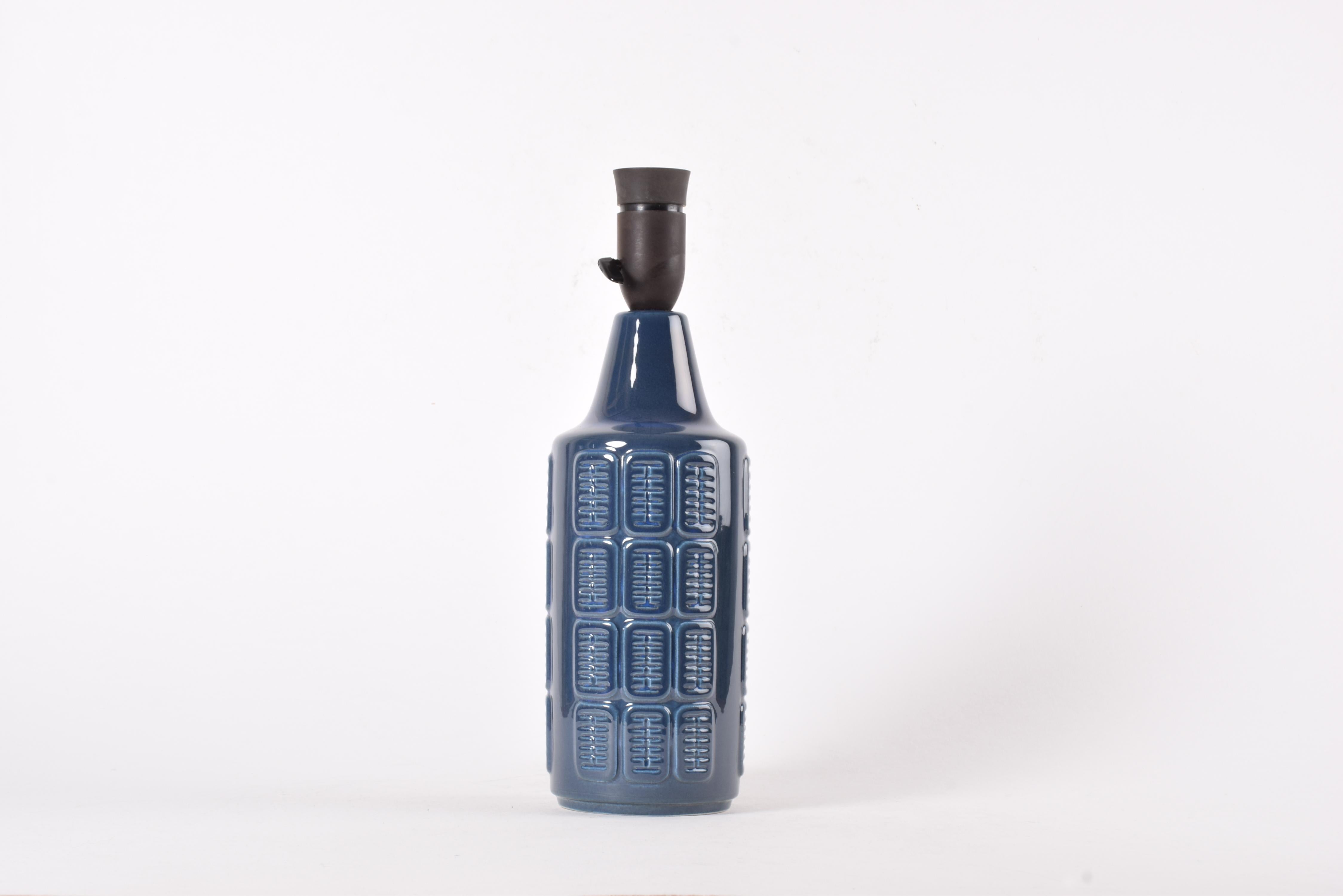 Danish Mid-century Blue Ceramic Table Lamp by Einar Johansen for Søholm, 1960s For Sale 1