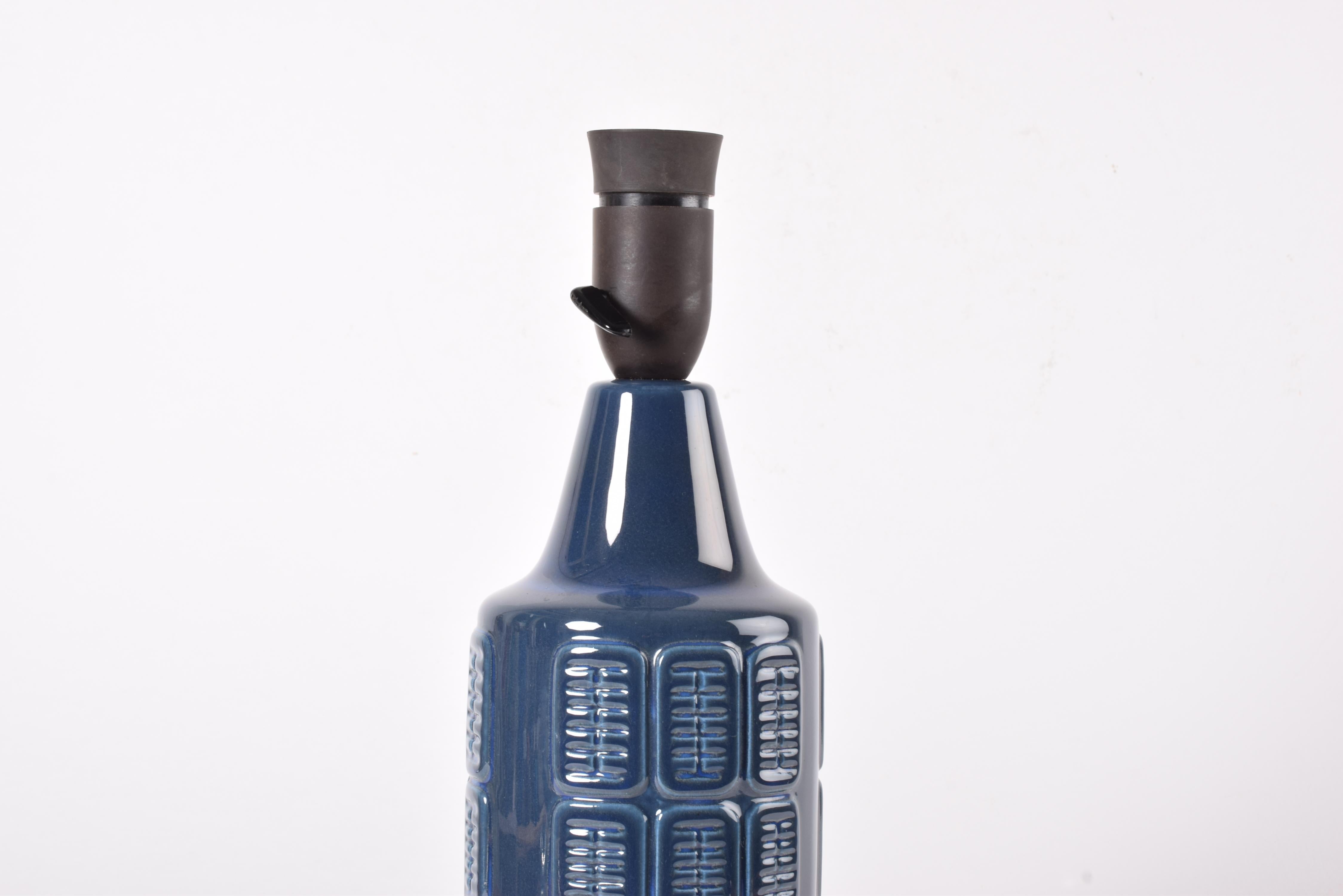 Danish Mid-century Blue Ceramic Table Lamp by Einar Johansen for Søholm, 1960s For Sale 3