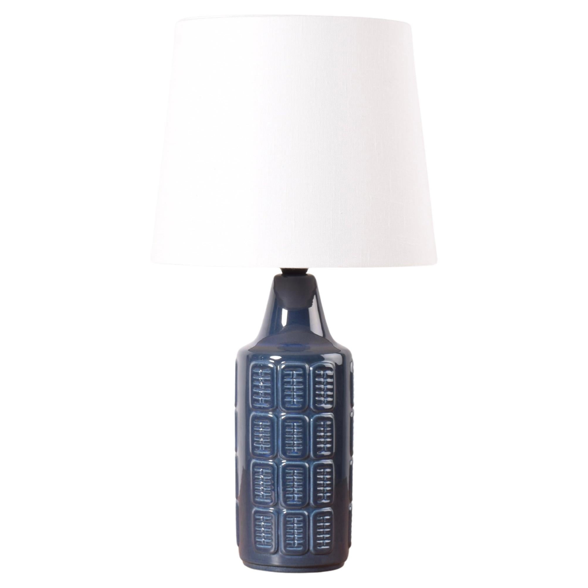 Dänische blaue Keramik-Tischlampe aus der Mitte des Jahrhunderts von Einar Johansen für Søholm, 1960er Jahre