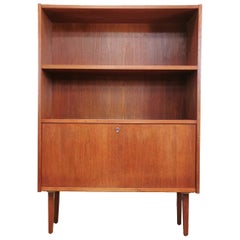 Danish Midcentury Bookcase Cabinet Vintage Retro Wall Unit, 1960s-1970s