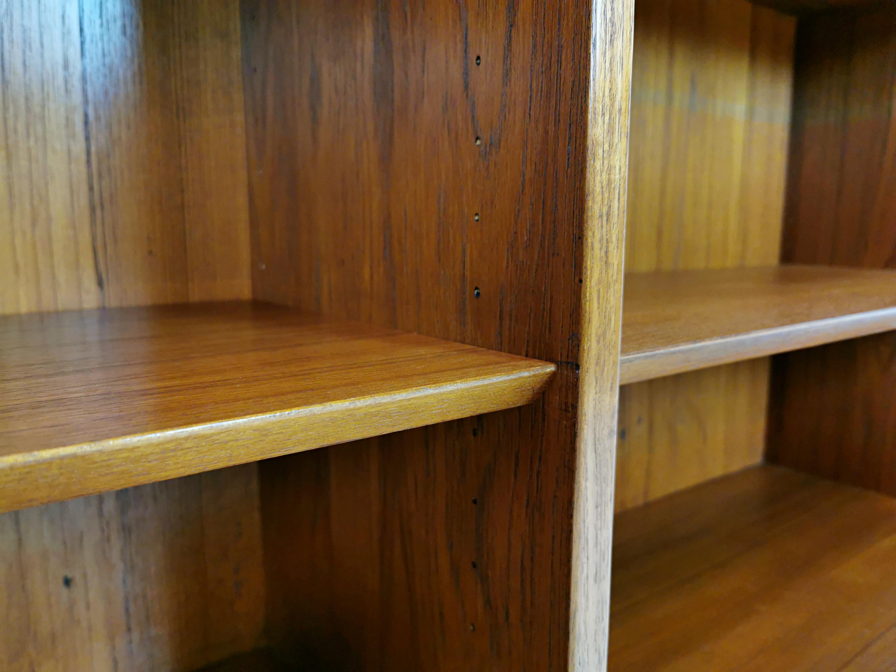 Teak Danish Midcentury Bookcase Cabinet Vintage Unit, 1960s-1970s