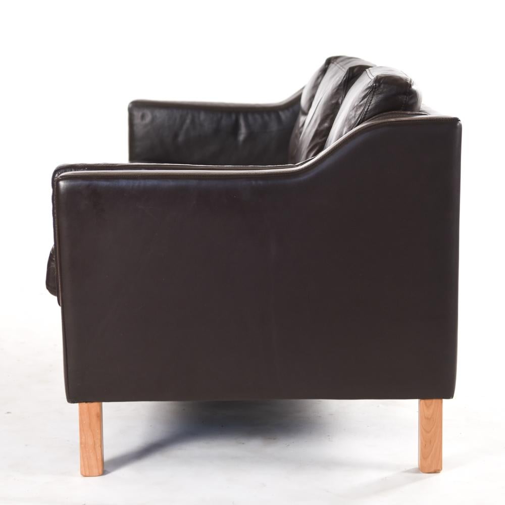 Danish Midcentury Børge Mogensen Style Leather Sofa 4