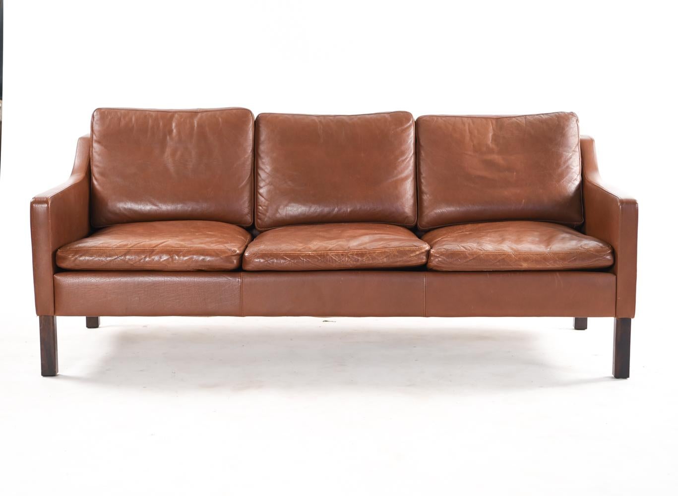 Danish Midcentury Borge Mogensen Style Three-Piece Sofa Suite 6