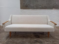 Danish Mid-Century Bouclé Wing Sofa