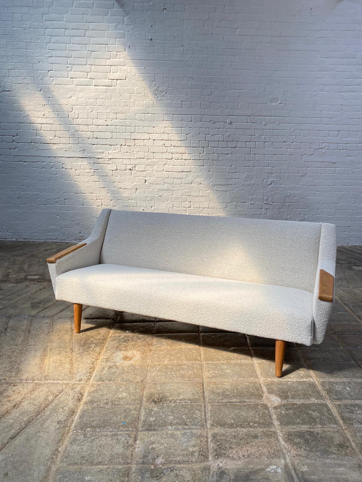 Mid-Century Modern Danish Mid-Century Bouclé Wing Sofa