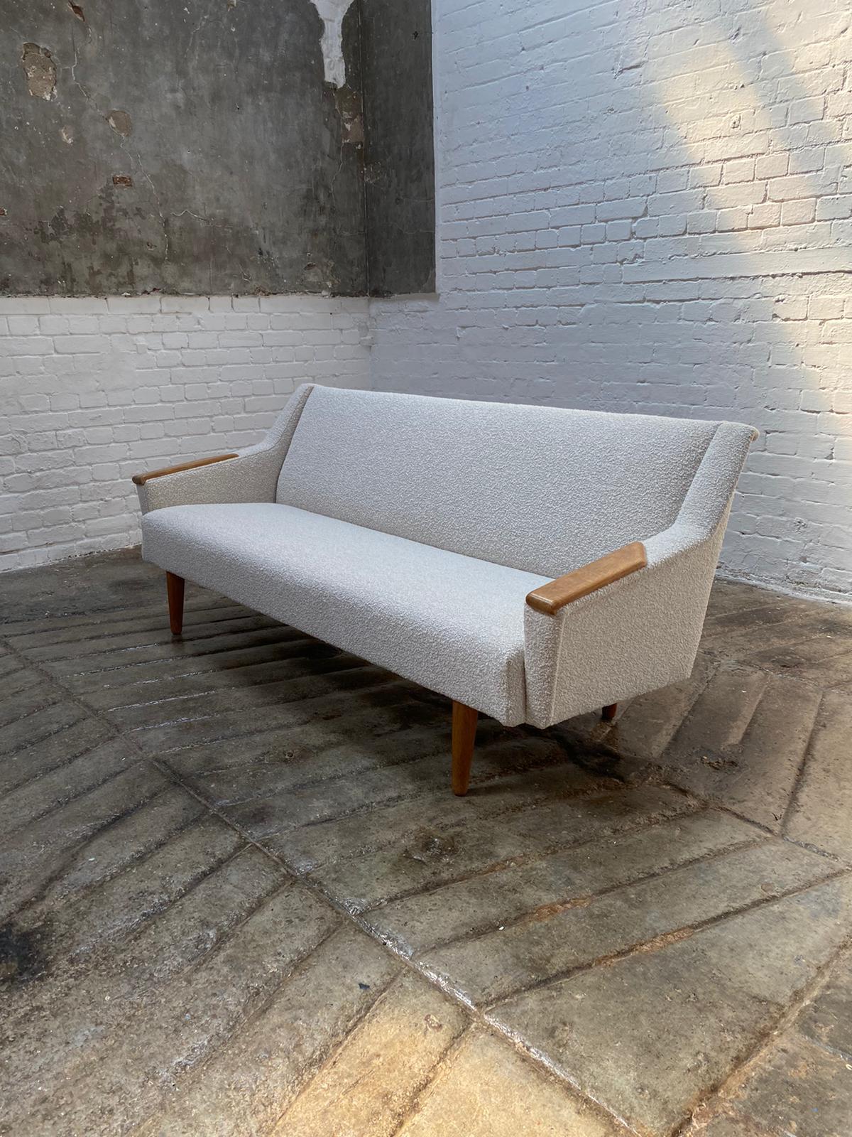 20th Century Danish Mid-Century Bouclé Wing Sofa