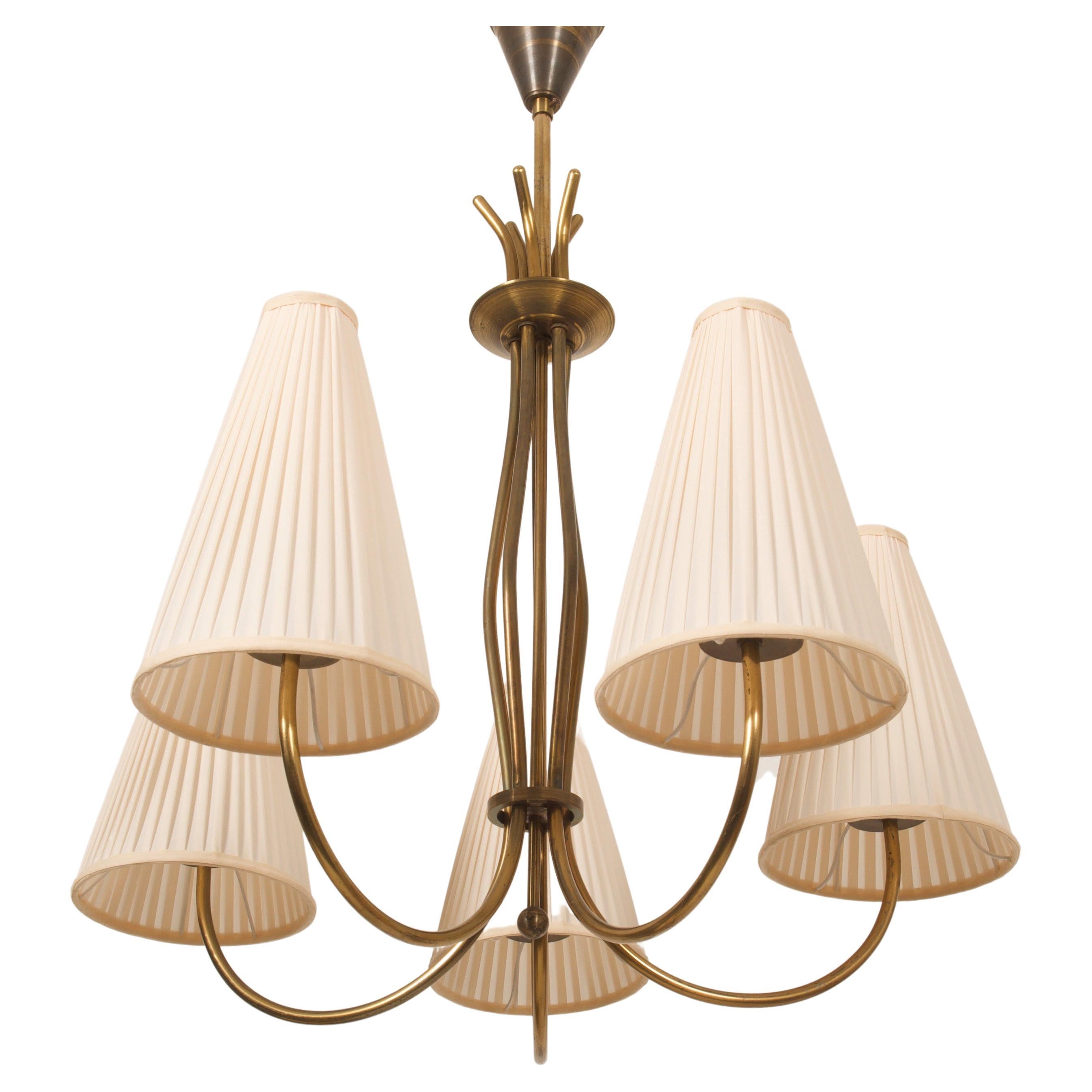 Danish Mid Century Brass Chandelier at 1stDibs danish chandelier