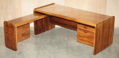 DANISH MID CENTURY BRAZILIAN WOOD OFFICE LEFT CORNER DESK PART OF LARGE SUiTE