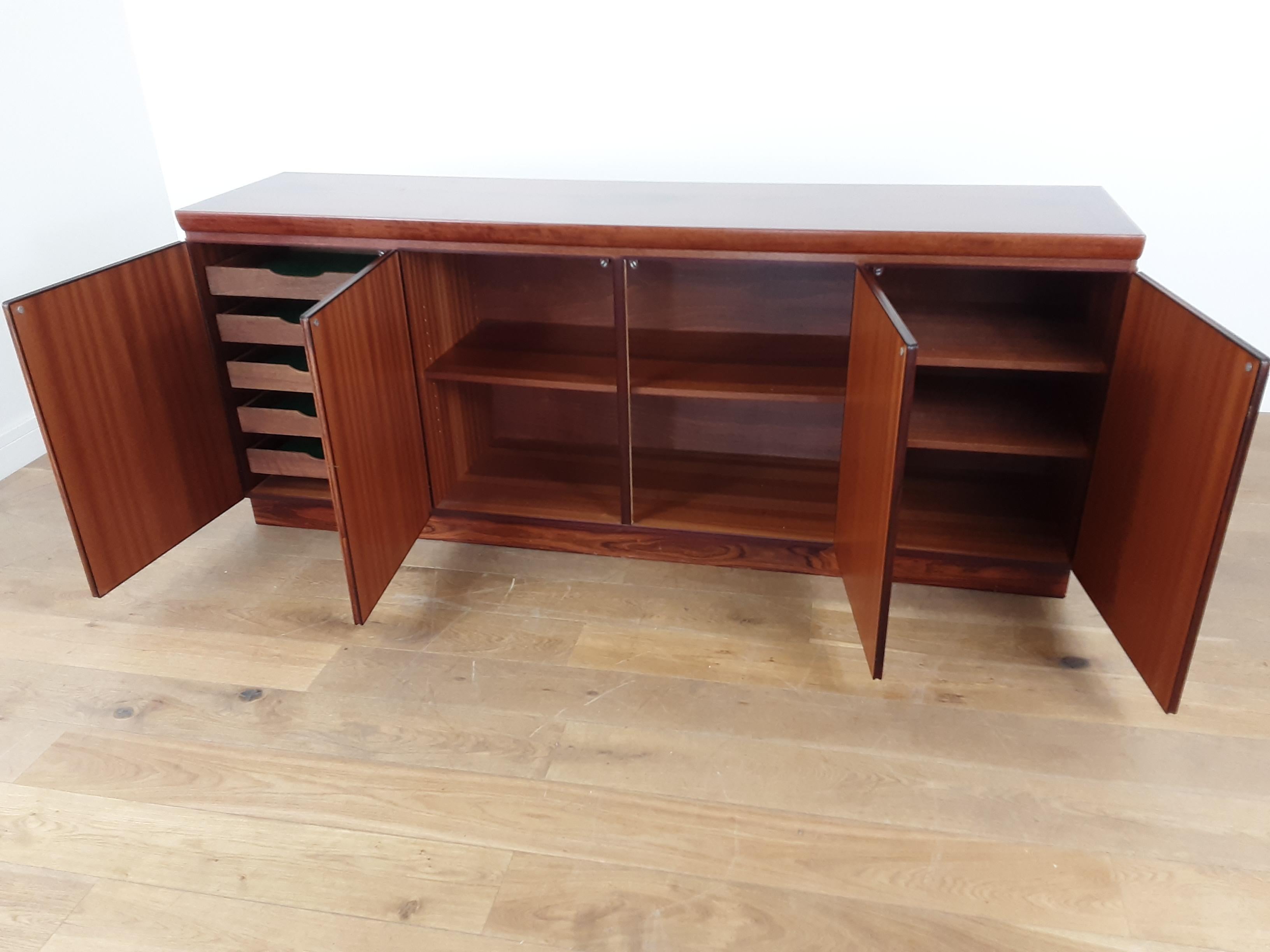 Danish Midcentury Brown Sideboard in Rosewood by Dyrlund Smith For Sale 4