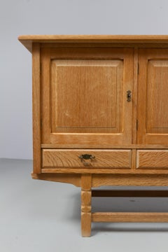 Danish Mid-Century Brutalist Oak Sideboard by Henning Kjærnulf for EG, 1960s.