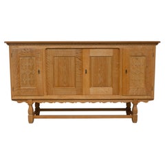 Danish Mid-Century Brutalist Oak Sideboard by Henning Kjærnulf for EG, 1960s.