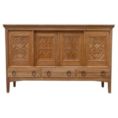 Danish Mid-Century Brutalist Oak Sideboard by Henning Kjærnulf for EG, 1960s.