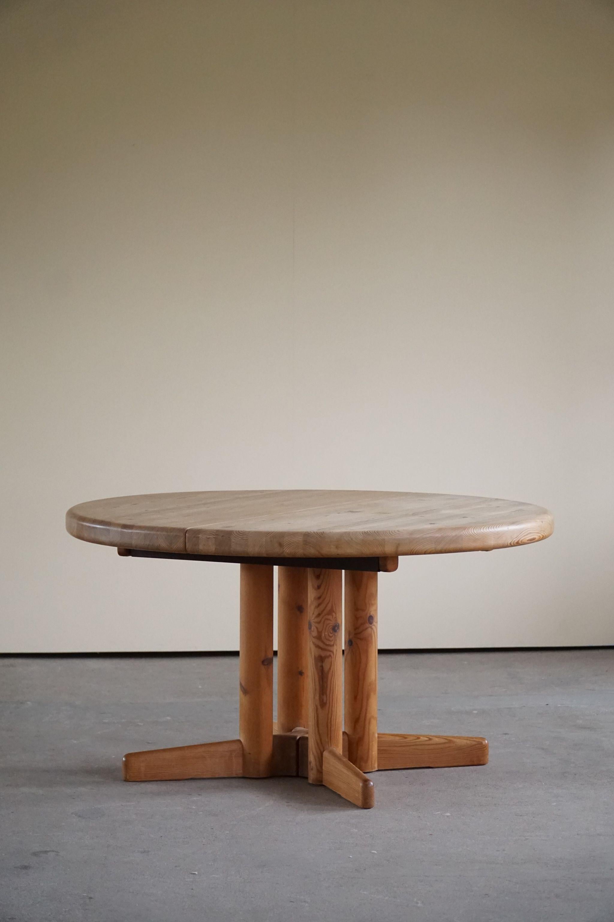Danish Mid Century Brutalist Round Dining Table in Pine, by Rainer Daumiller 4