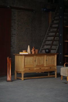 Danish Mid Century, Brutalist Sideboard in Oak, Henning Kjærnulf, 1960s