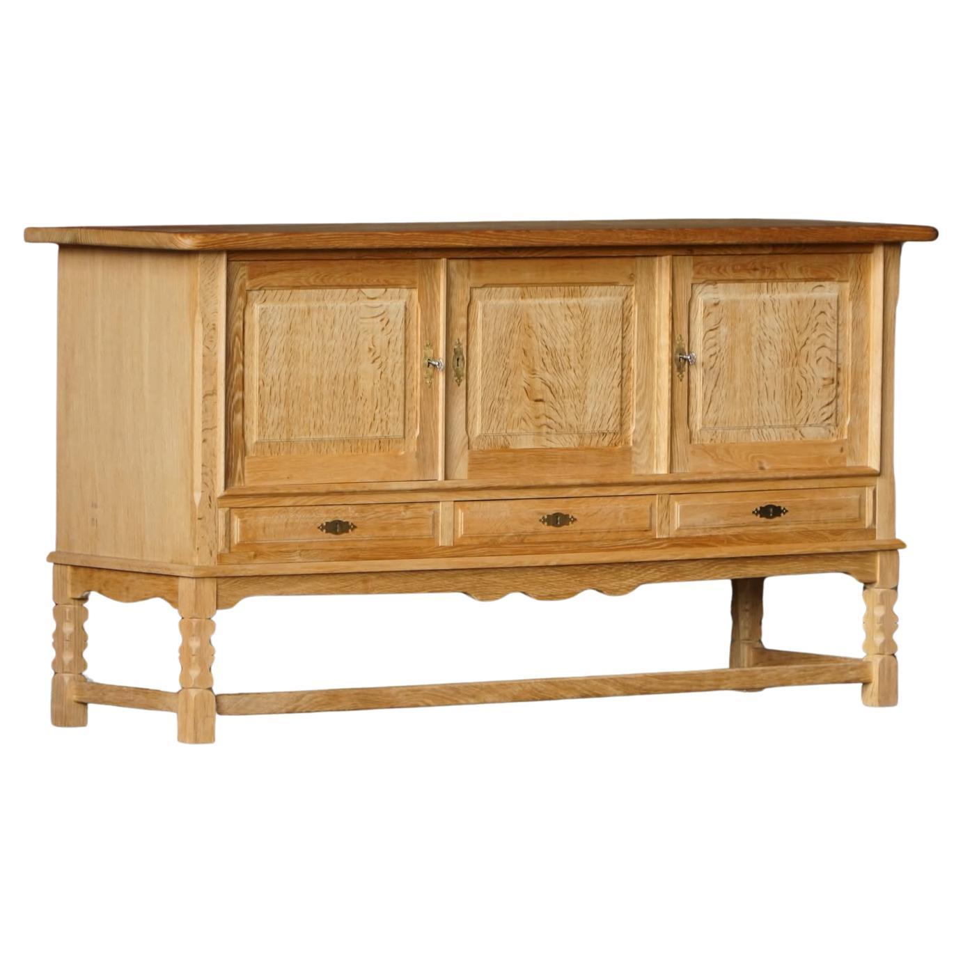 Danish Mid Century, Brutalist Sideboard in Oak, Henning Kjærnulf, 1960s