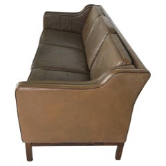 Dänisches Buffalo Hide-Leder-Sofa aus der Mitte des Jahrhunderts von Mogens Hansen, ca. 1960er Jahre