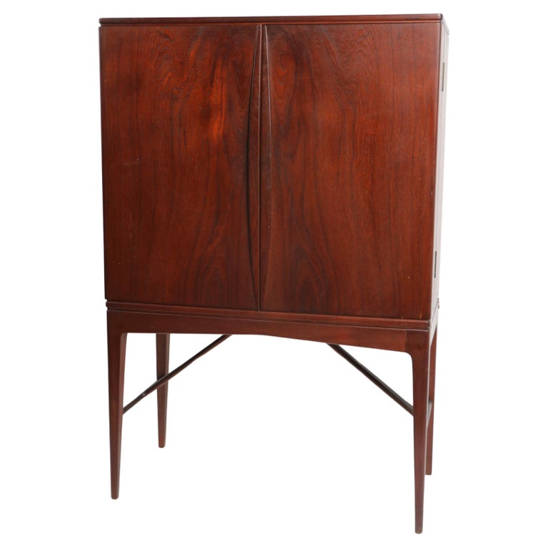 Danish Mid Century Dry Bar on High Legs For Sale at 1stDibs