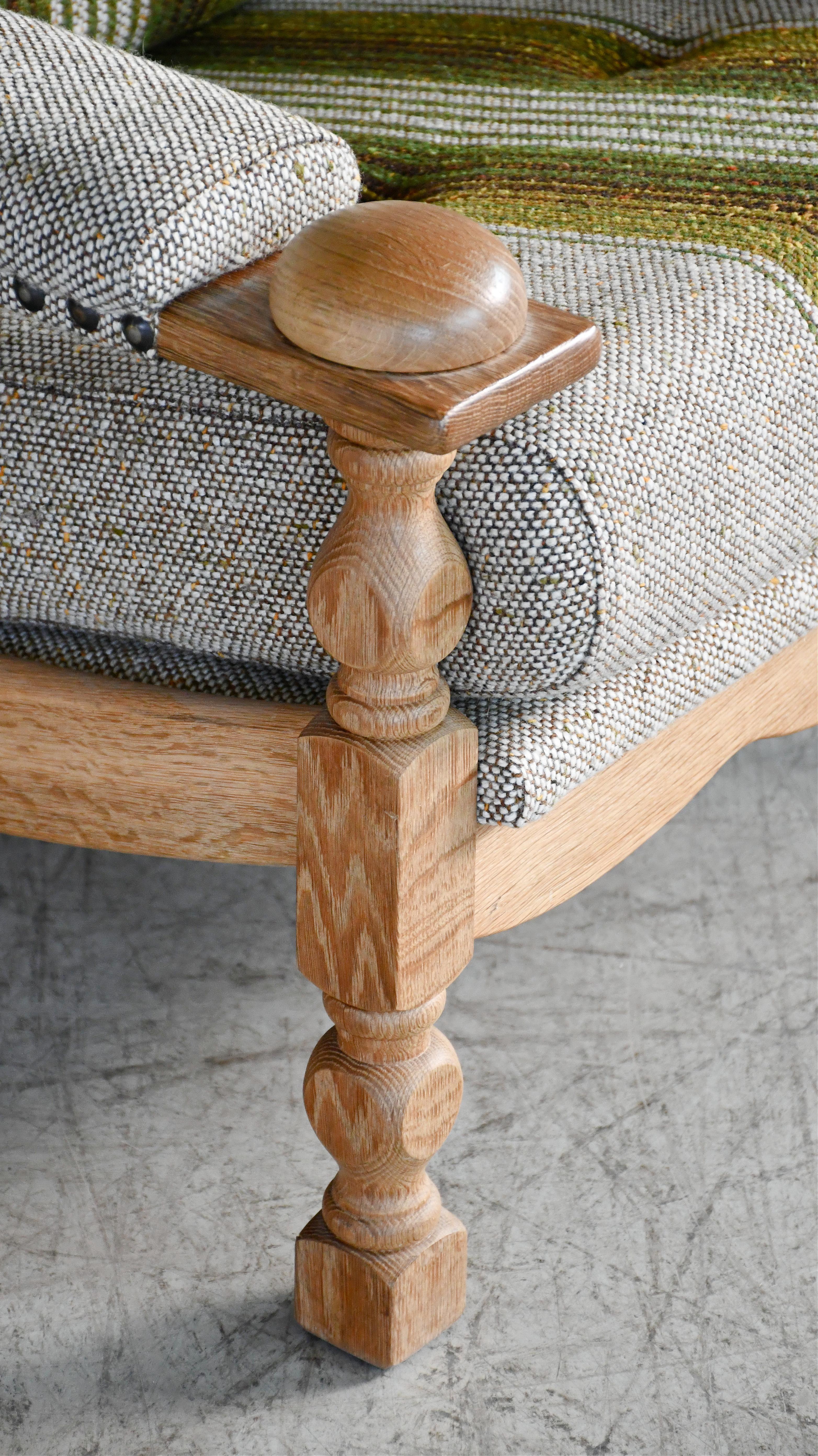 Danish Mid-Century Carved Oak Easy Chairs in Oak by Henry Kjaernulf, 1960's 1