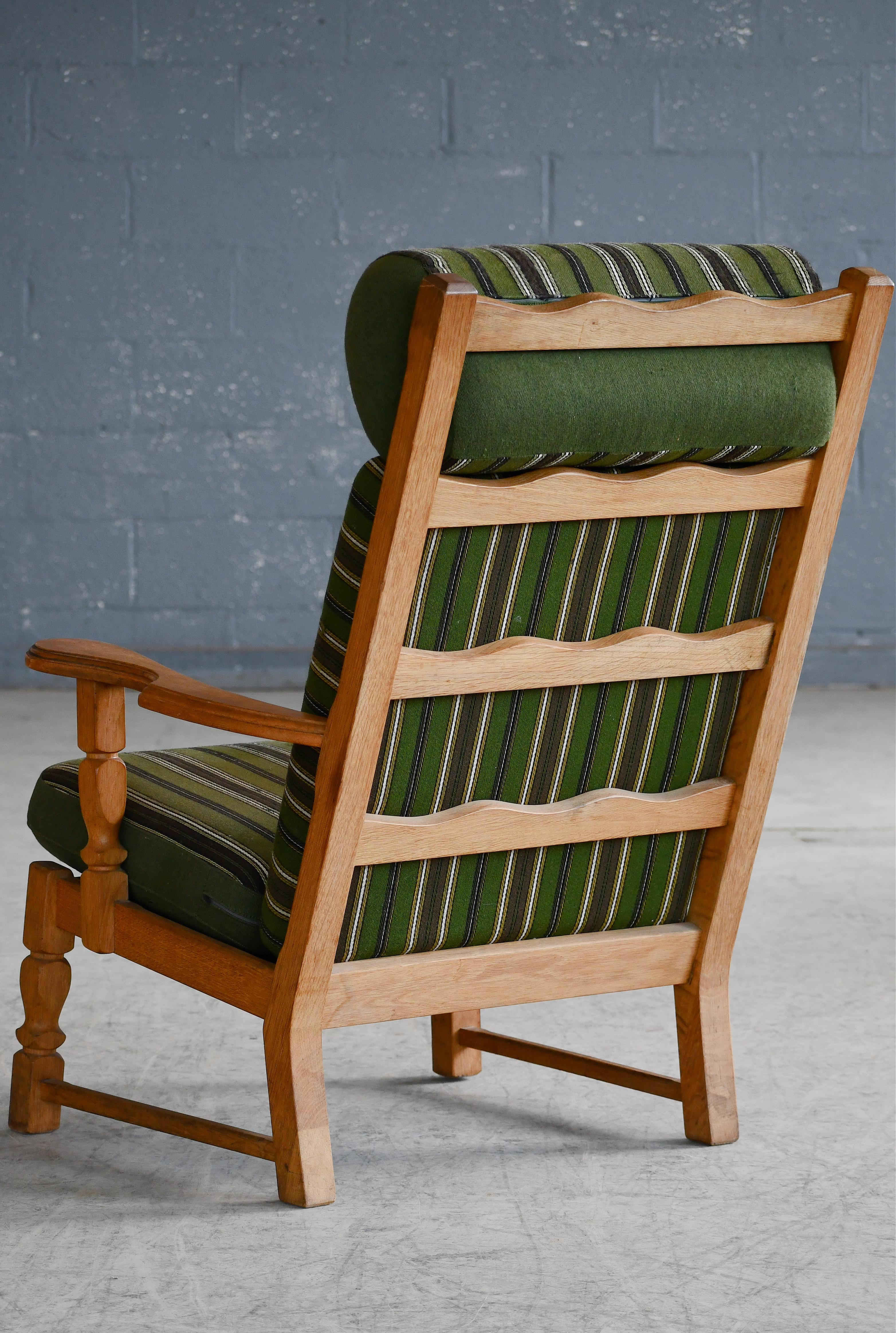 Danish Mid-Century Carved Oak Lounge Chairs in Oak by Kjaernulf, 1960's For Sale 9