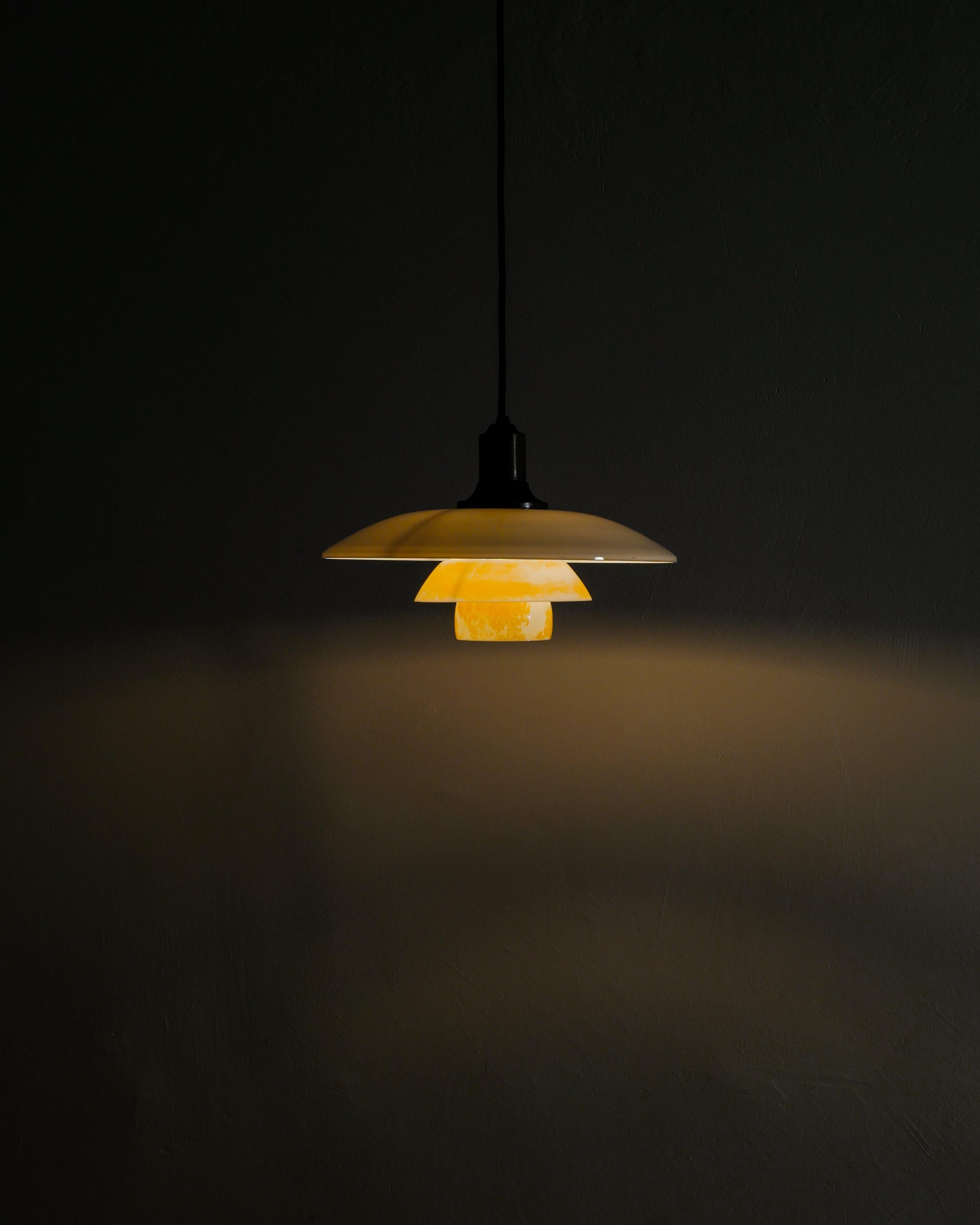 Frühe dänische Deckenleuchte-Hängelampe „PH-3 / D.R.P“ von Poul Henningsen, 1930er Jahre im Angebot 1