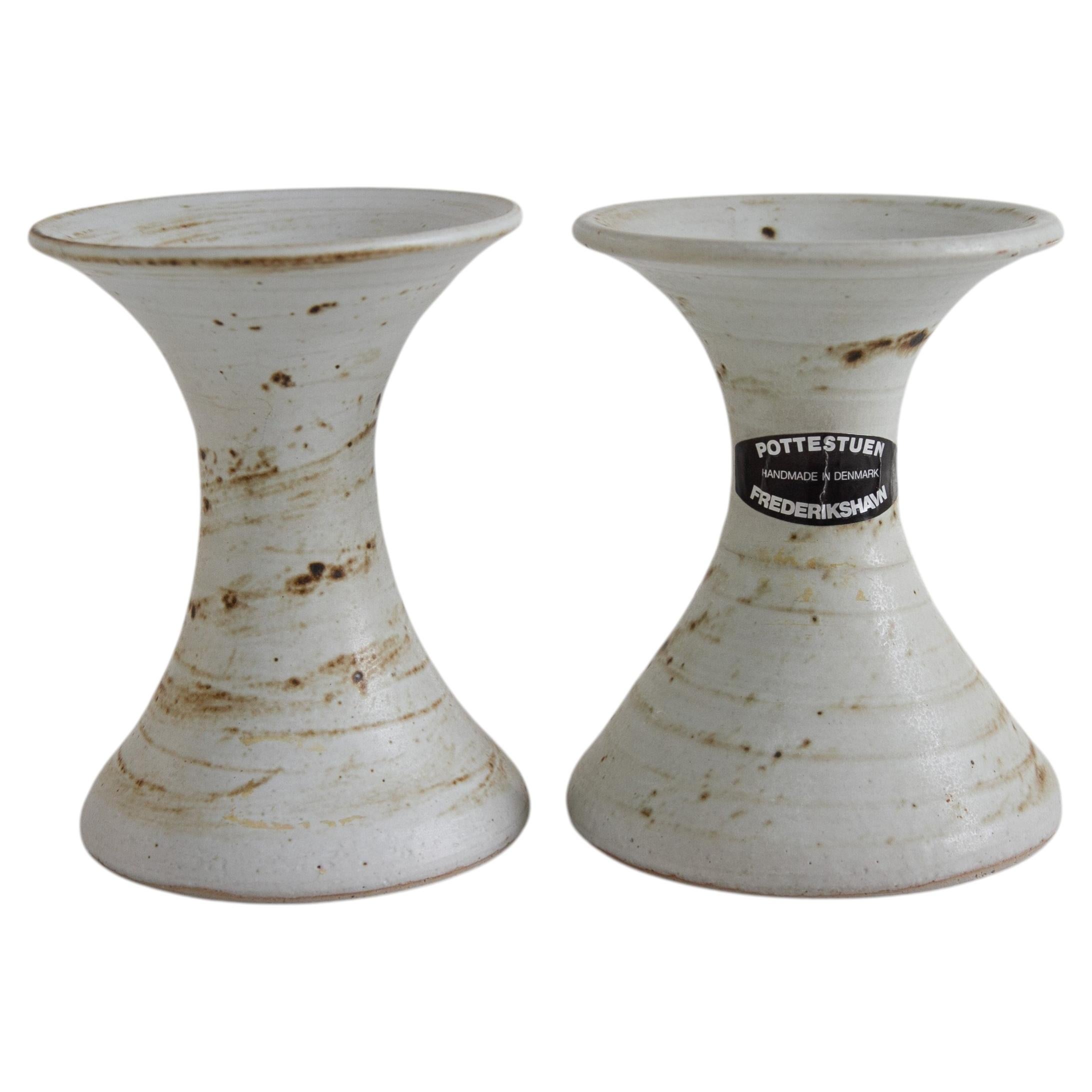 Danish Mid-Century Ceramic Candle Holders, 1960s. Set of 2.