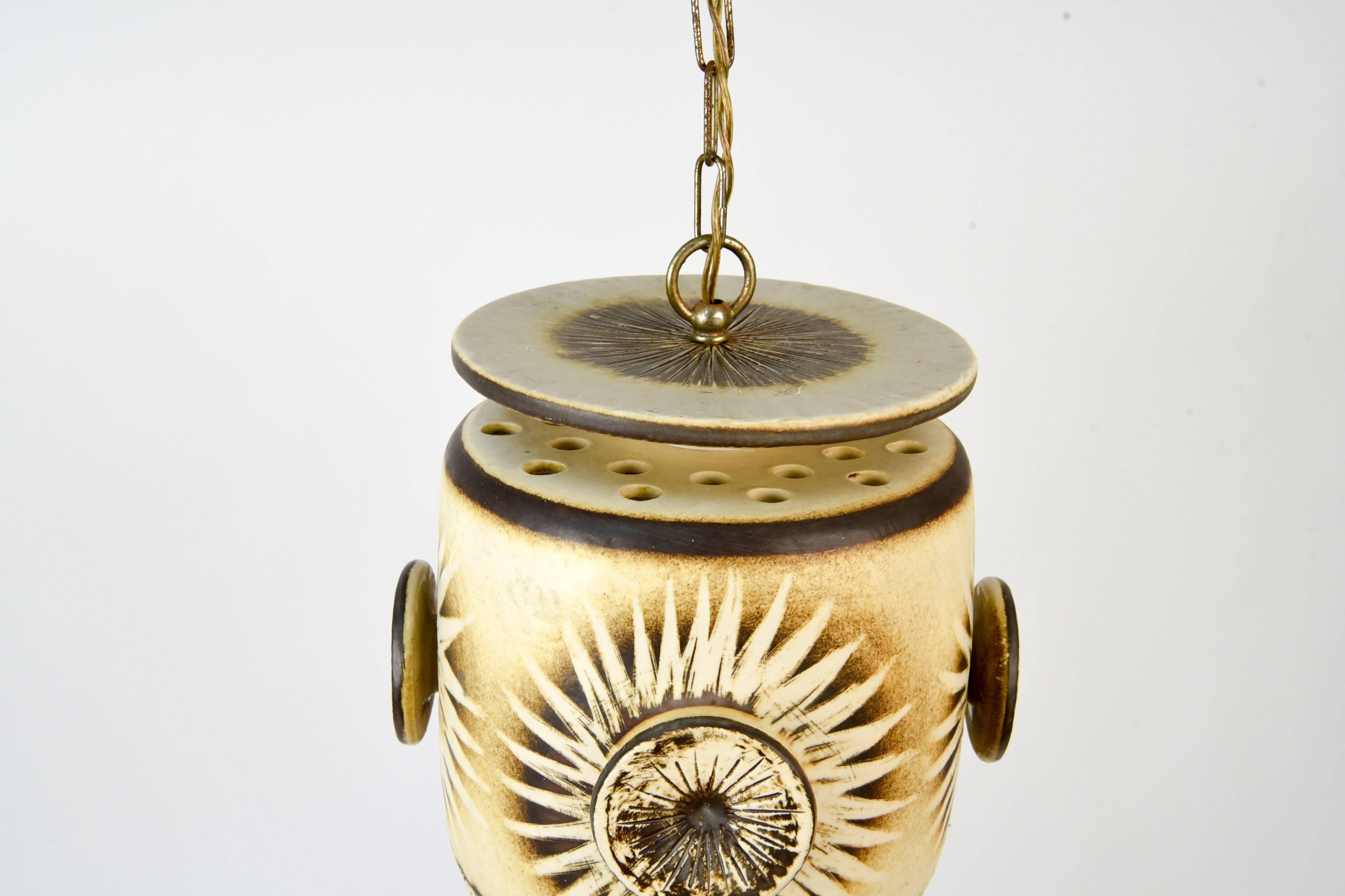 20th Century Danish Midcentury Ceramic Pendant Lamp