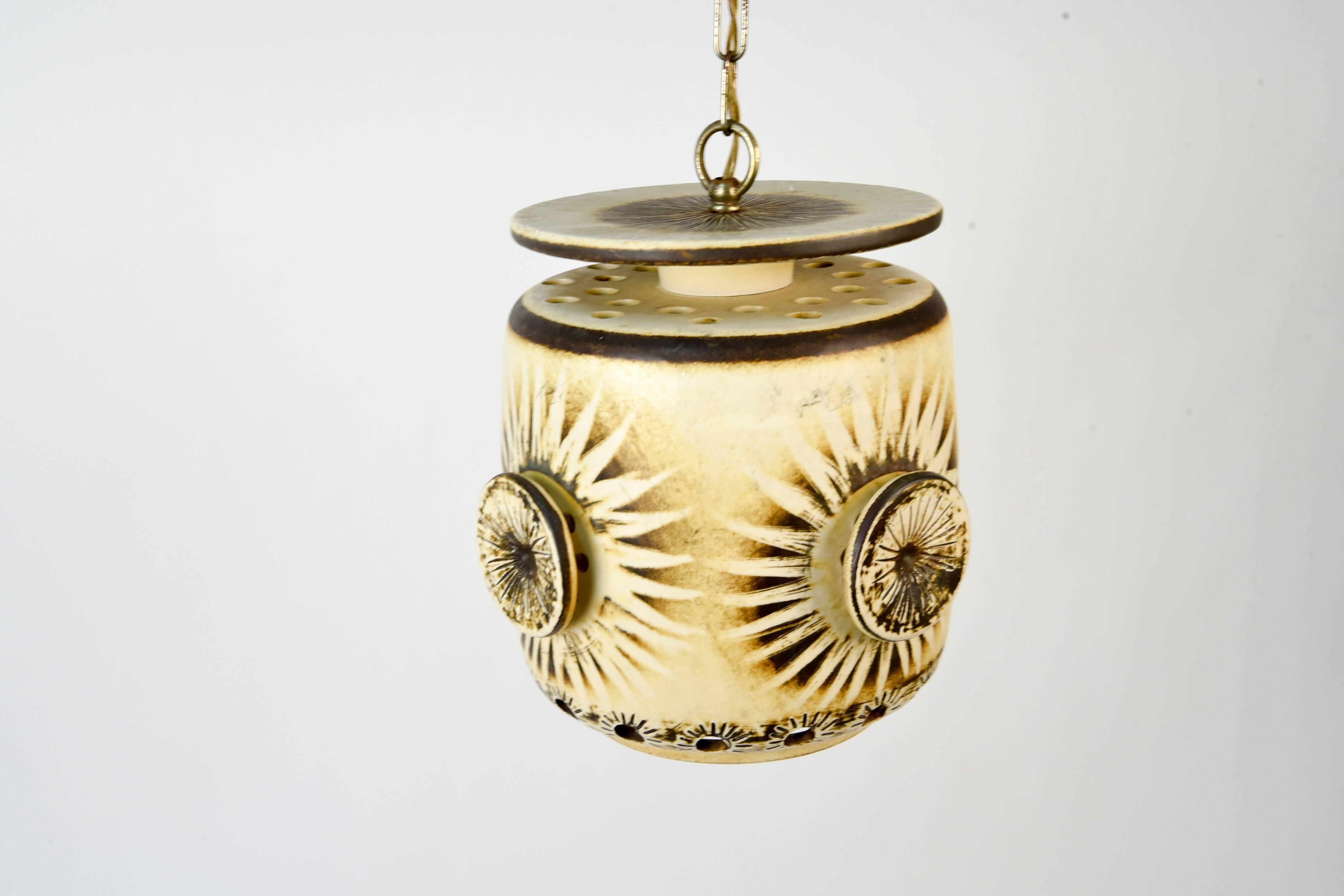 Danish Midcentury Ceramic Pendant Lamp 2