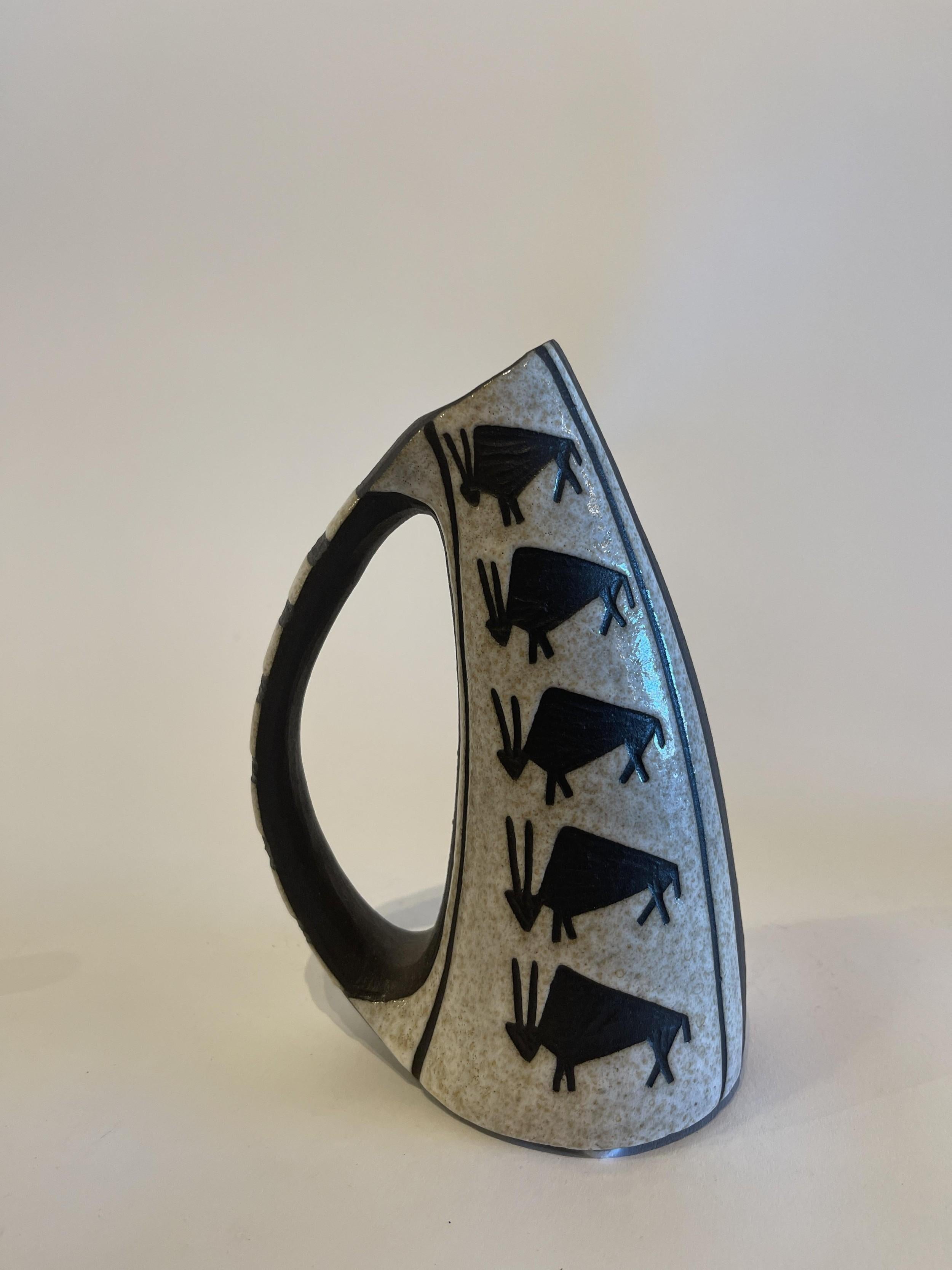 Scandinavian Modern Danish Mid-Century Ceramic Pitcher, Marianne Starck for Andersen and Sons For Sale