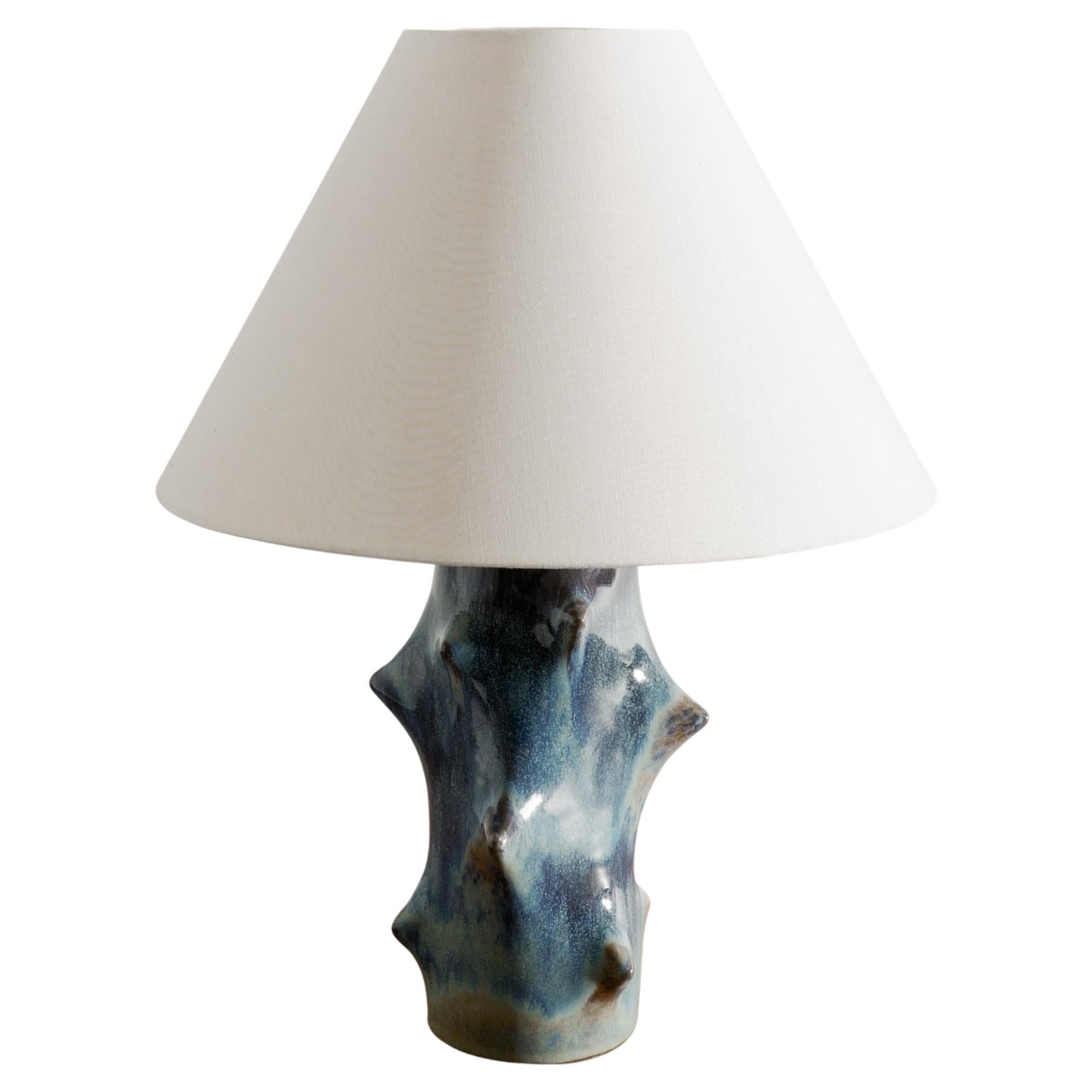 Danish Mid Century Ceramic Stoneware "Rose Thorn" Lamp by Knud Basse, 1970s