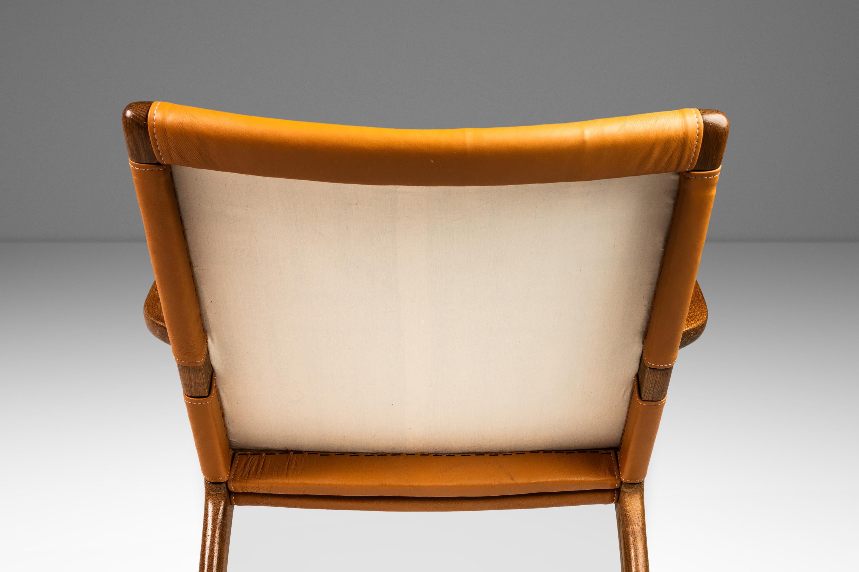  Danish Mid-Century CH 25 Lounge Chair by Hans J. Wegner, Oak & Leather, c. 1950 For Sale 13