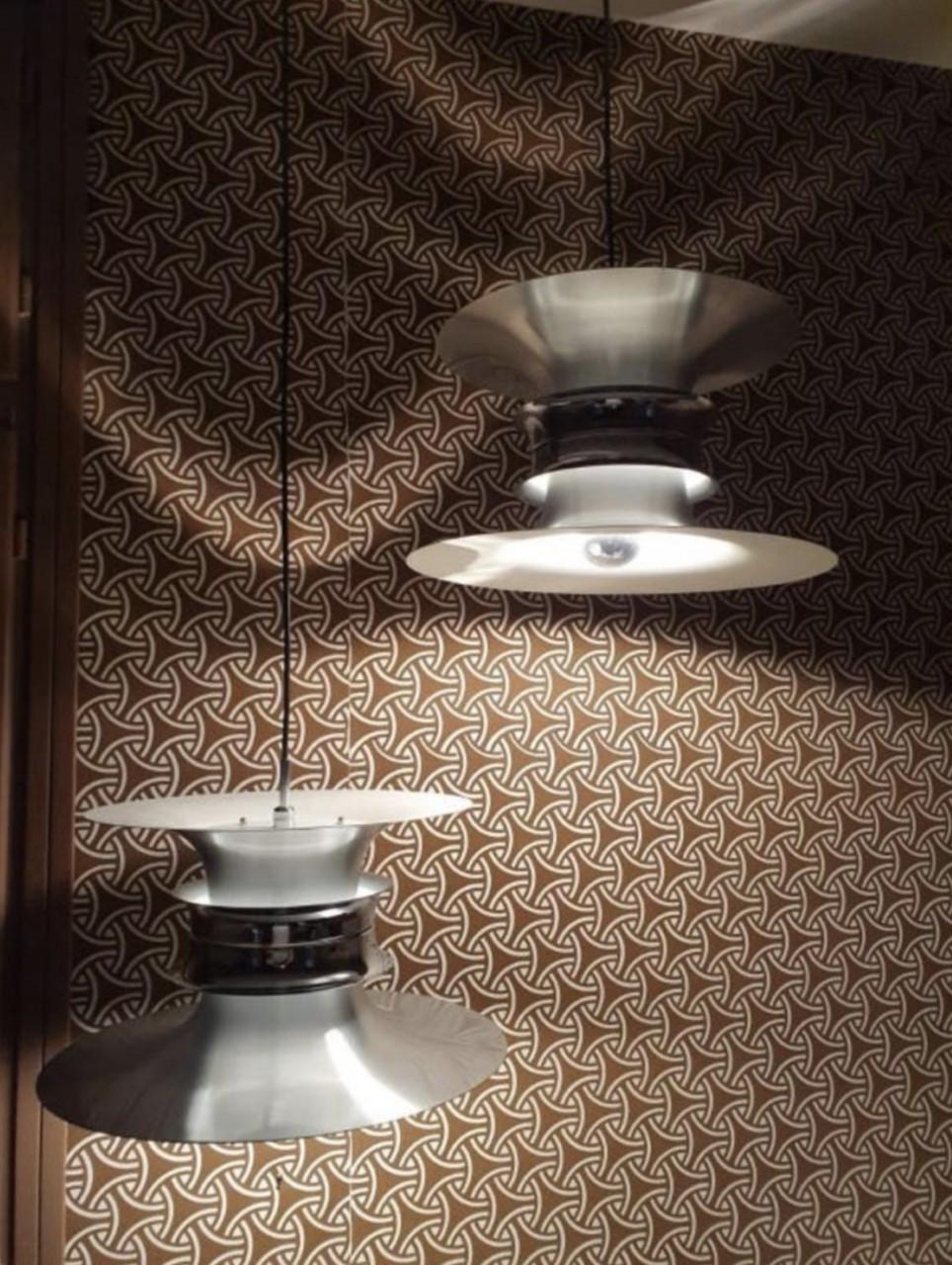 Metal Danish Mid-Century Chandelier by Bent Nordsted for Lyskaer, 1970s For Sale