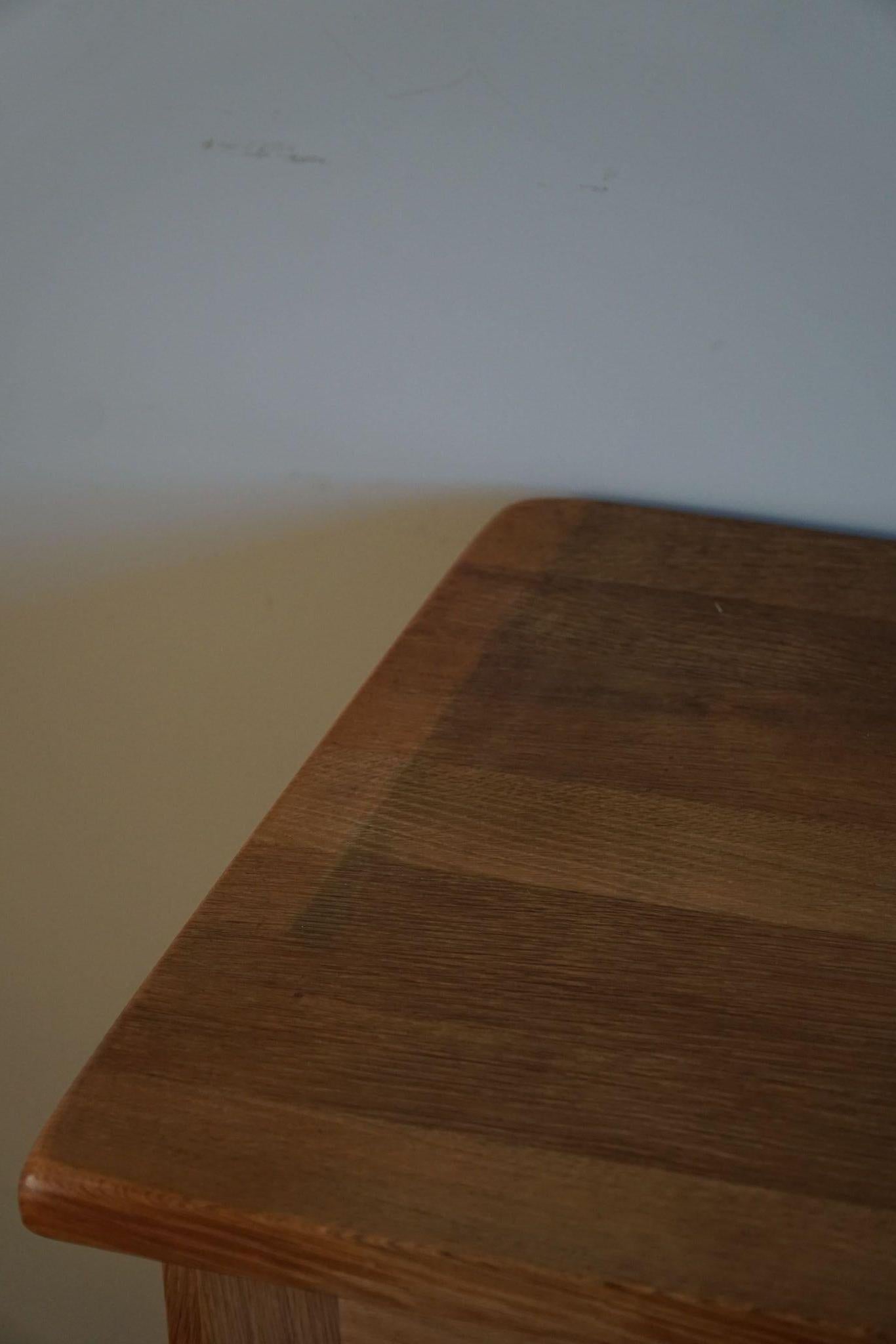 Danish Mid Century, Classic Low Rectangular Brutalist Sideboard in Oak, 1950s 11