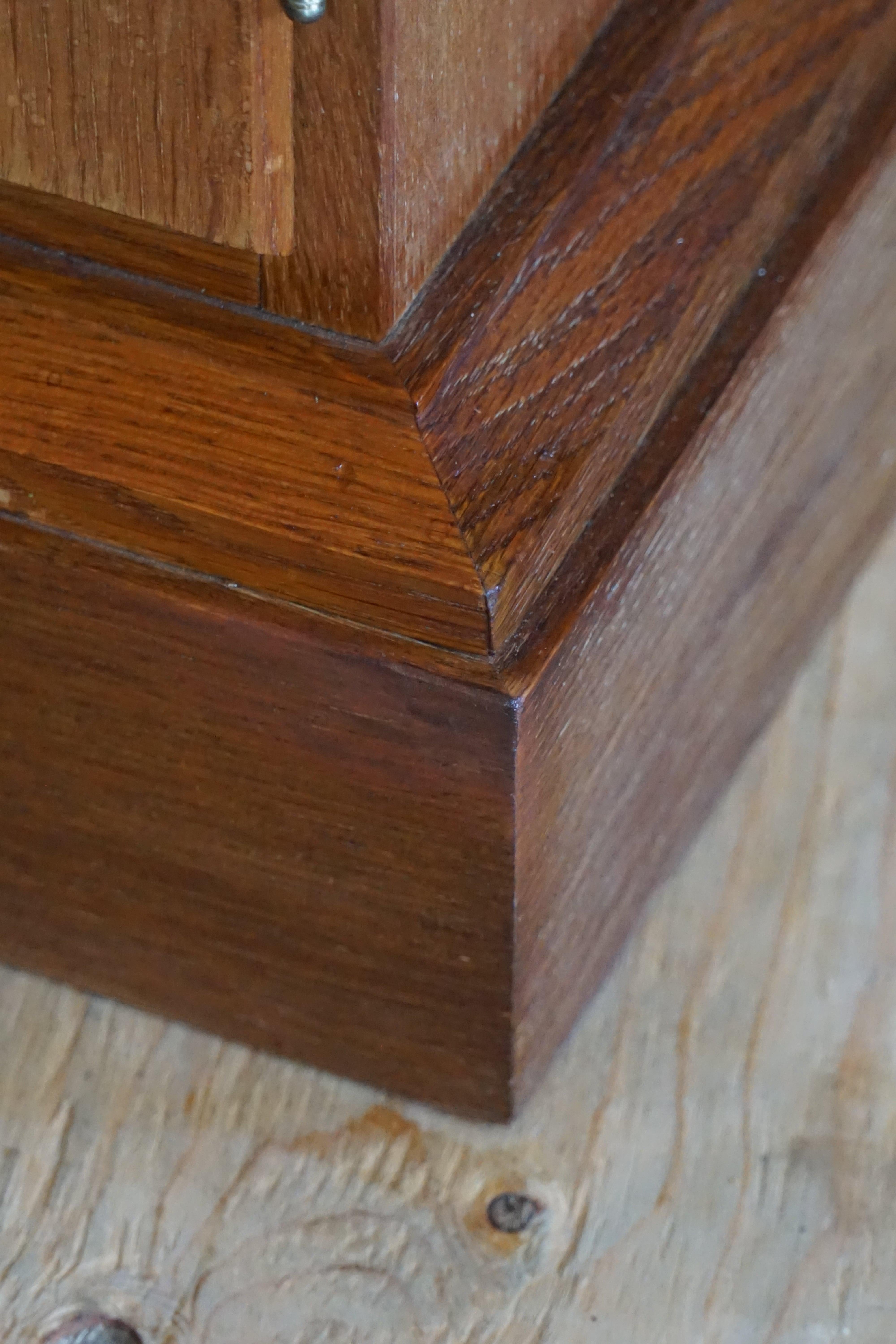 Danish Mid Century, Classic Low Rectangular Brutalist Sideboard in Oak, 1950s 14