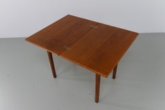 Danish Mid-Century Compact Folding Oak Dining Table by Børge Mogensen, 1950s.