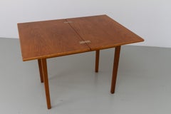 Danish Mid-Century Compact Folding Oak Dining Table by Børge Mogensen, 1950s.