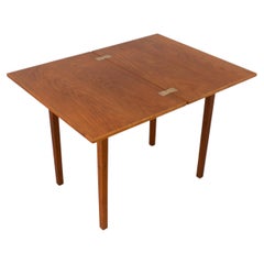 Danish Mid-Century Compact Folding Oak Dining Table by Børge Mogensen, 1950s.
