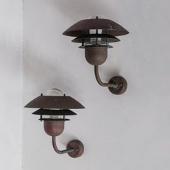 Danish Mid-Century Copper and Glass Wall Lights '5 Available'