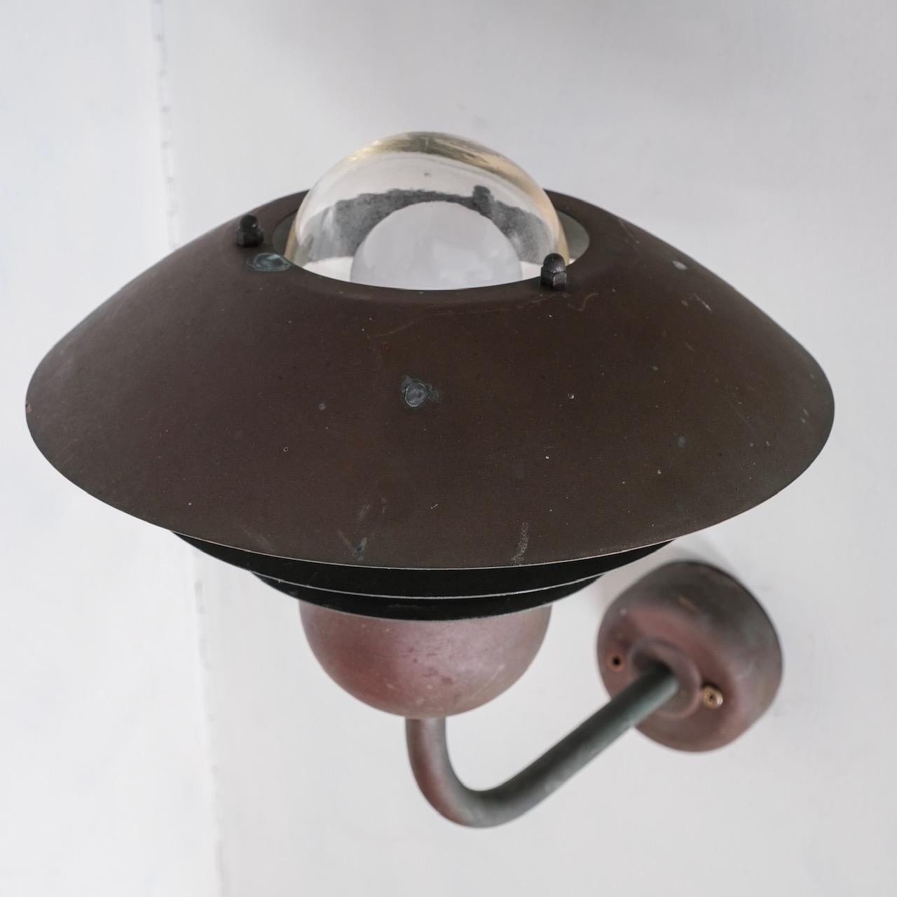 Danish Mid-Century Copper and Glass Wall Lights '5 Available' For Sale 2
