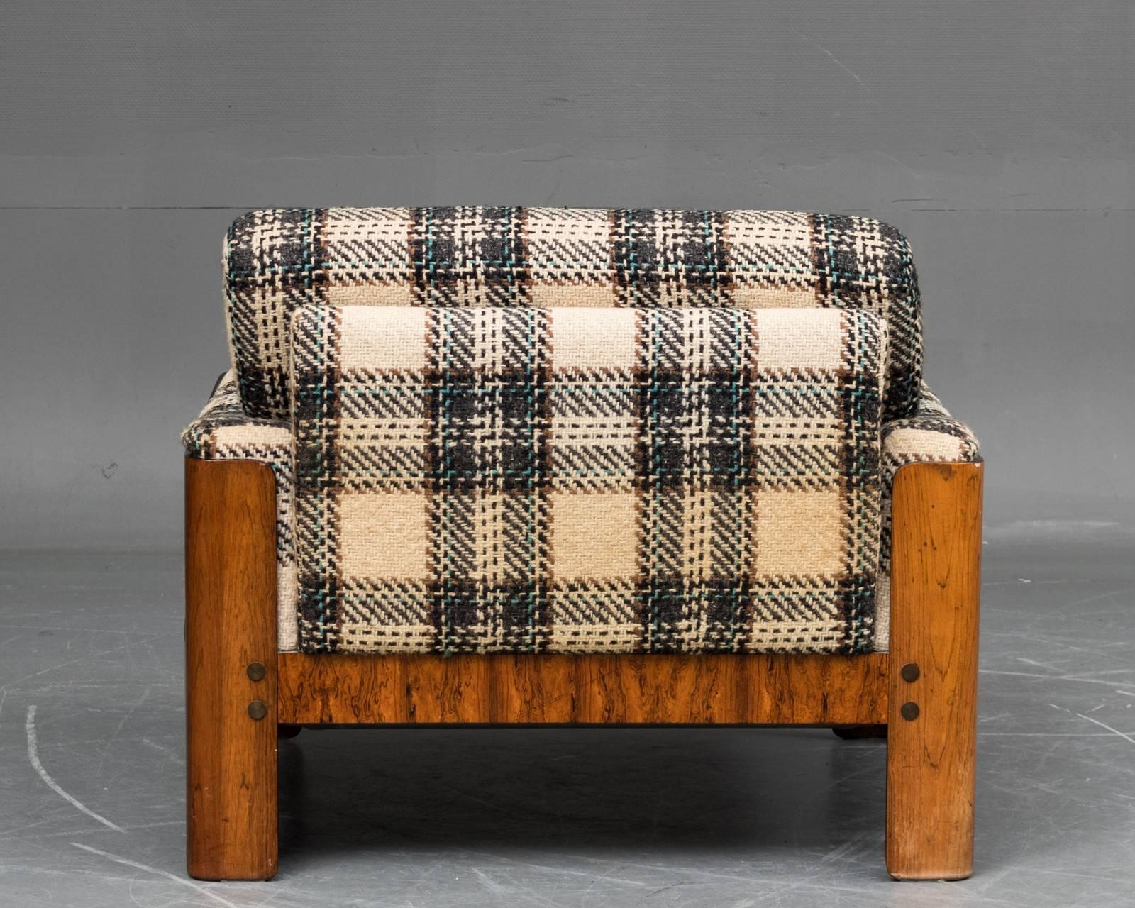 Danish Midcentury Cubistic Easy Chair in Rosewood Veneer by Komfort Mobler 1