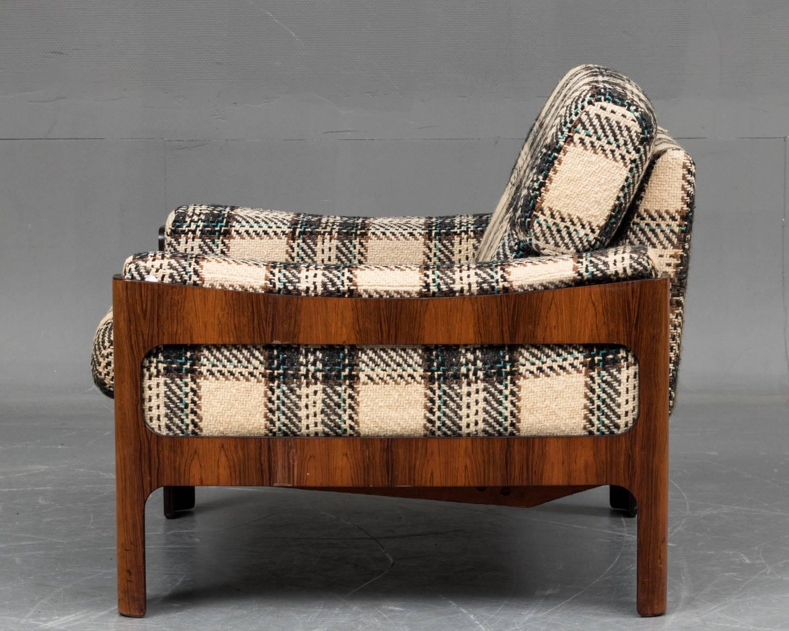 Danish Midcentury Cubistic Easy Chair in Rosewood Veneer by Komfort Mobler 2