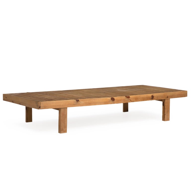 Danish Midcentury Daybed Bench Coffee Table in Pine Produced in Denmark
