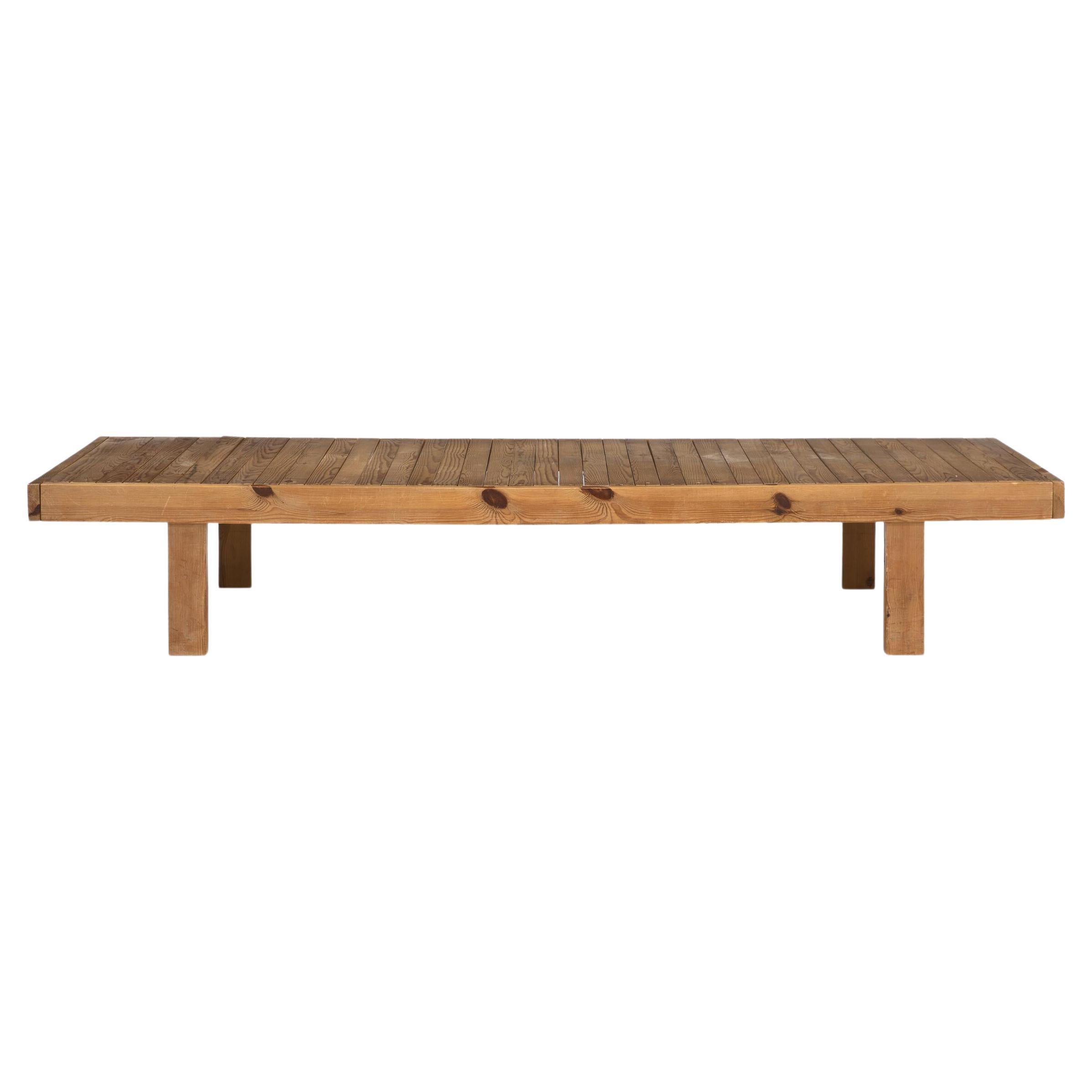 Danish Midcentury Daybed Bench Coffee Table in Pine Produced in Denmark, 1960s
