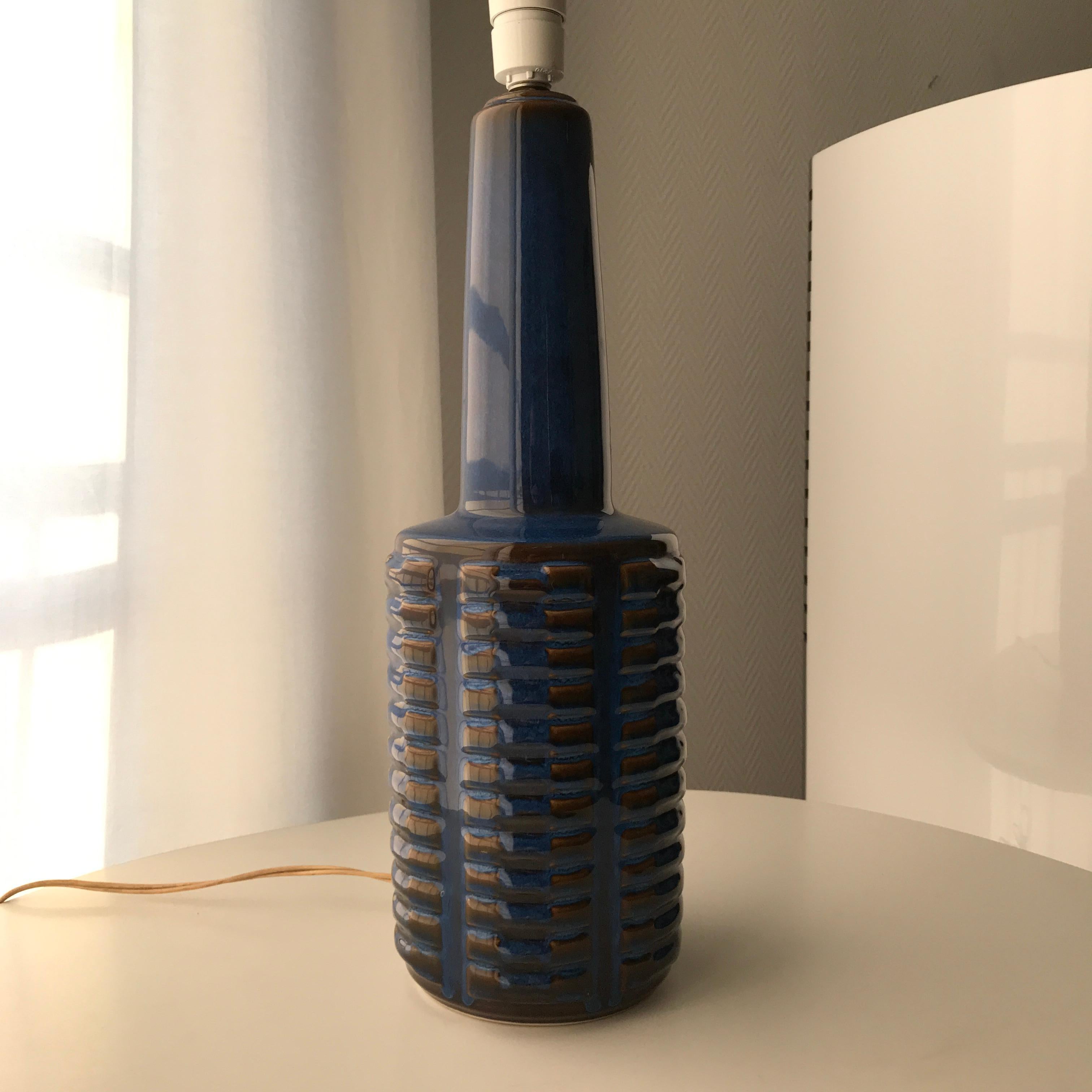 Danish Midcentury Design Søholm Blue Series Big Table Lamp 1