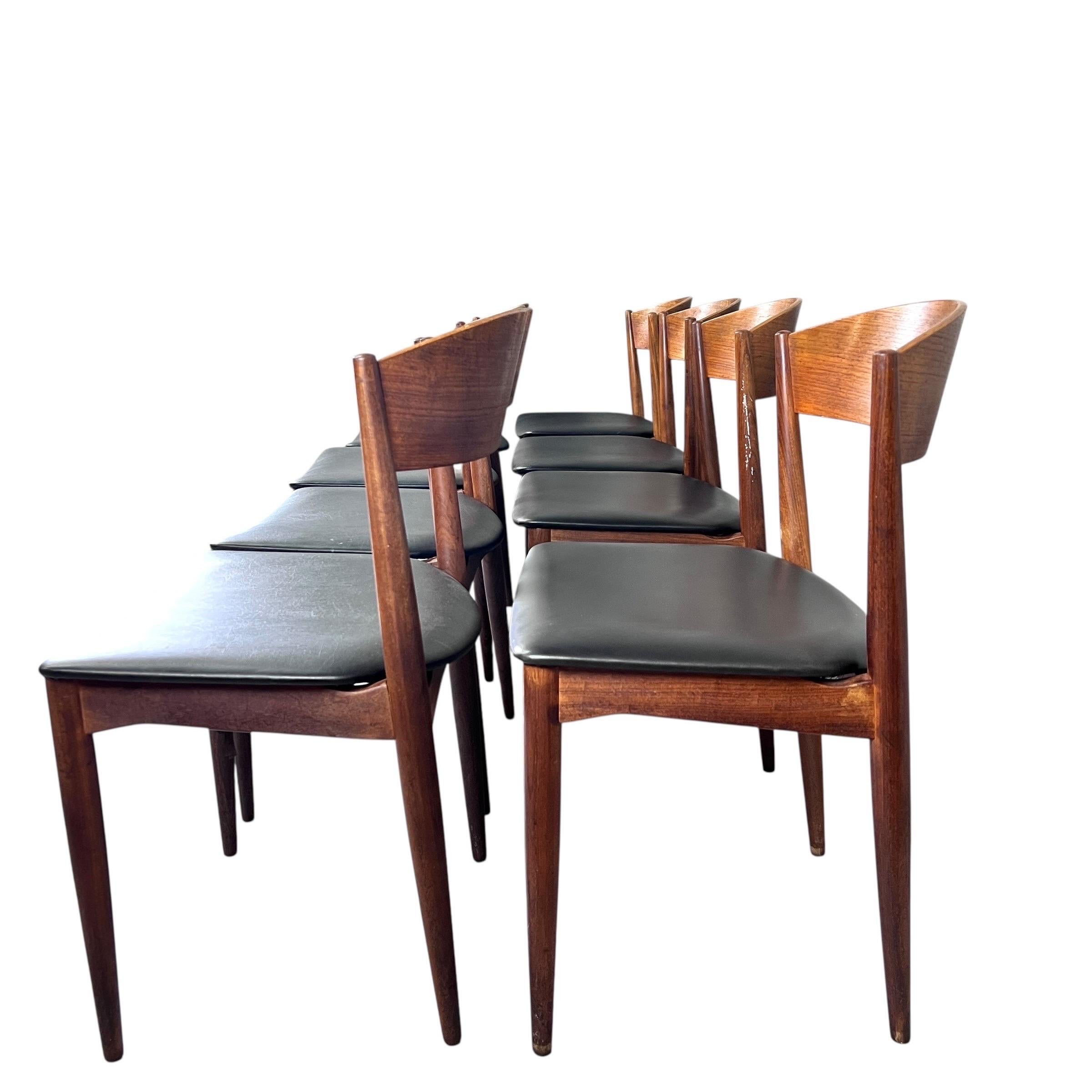 Sillas de comedor danesas de mediados de siglo de Jydsk Møbelindustri Skanderborg - Set de 8 Danés en venta