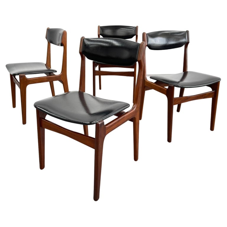 Danish Mid Century Dining Chairs In Teak By Erik Buch, Set Of 4 For