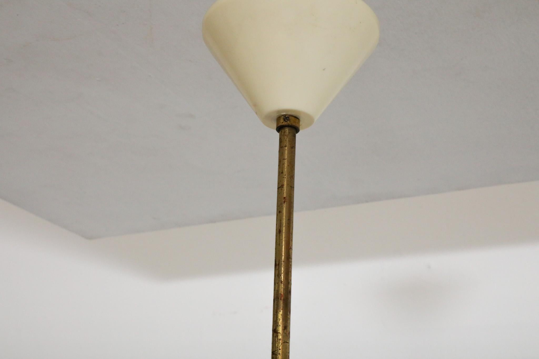 Danish Mid-Century double pressed milk glass ceiling pendant For Sale 3